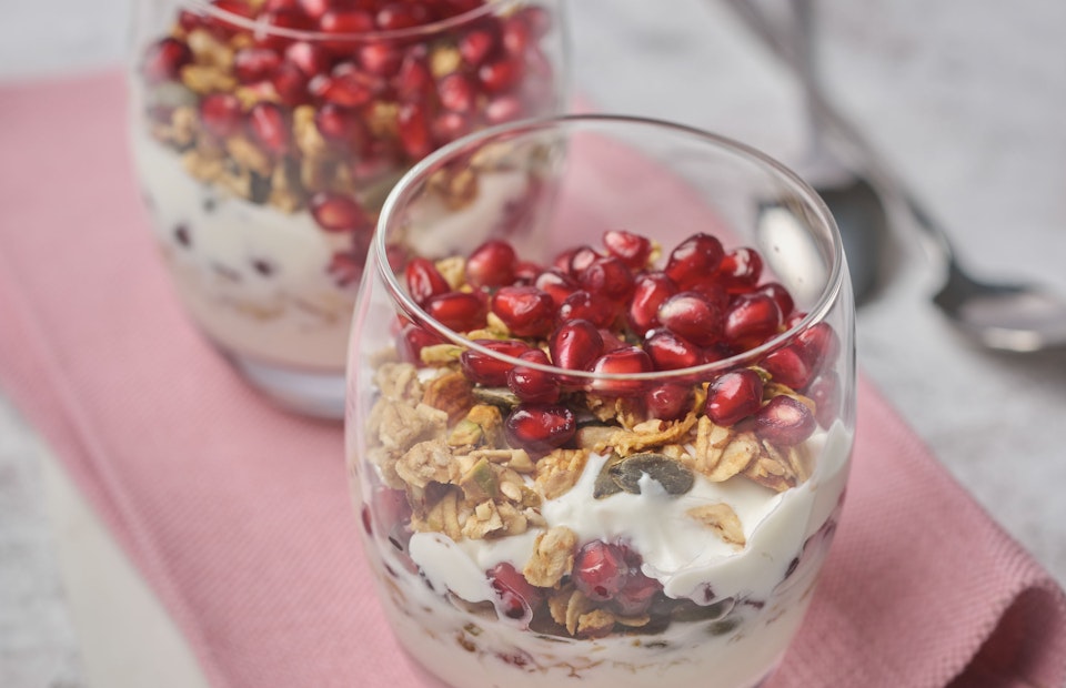 ViewPomegranate breakfast parfait