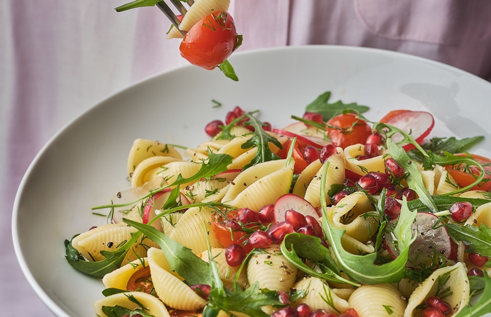 ViewPomegranate pasta salad